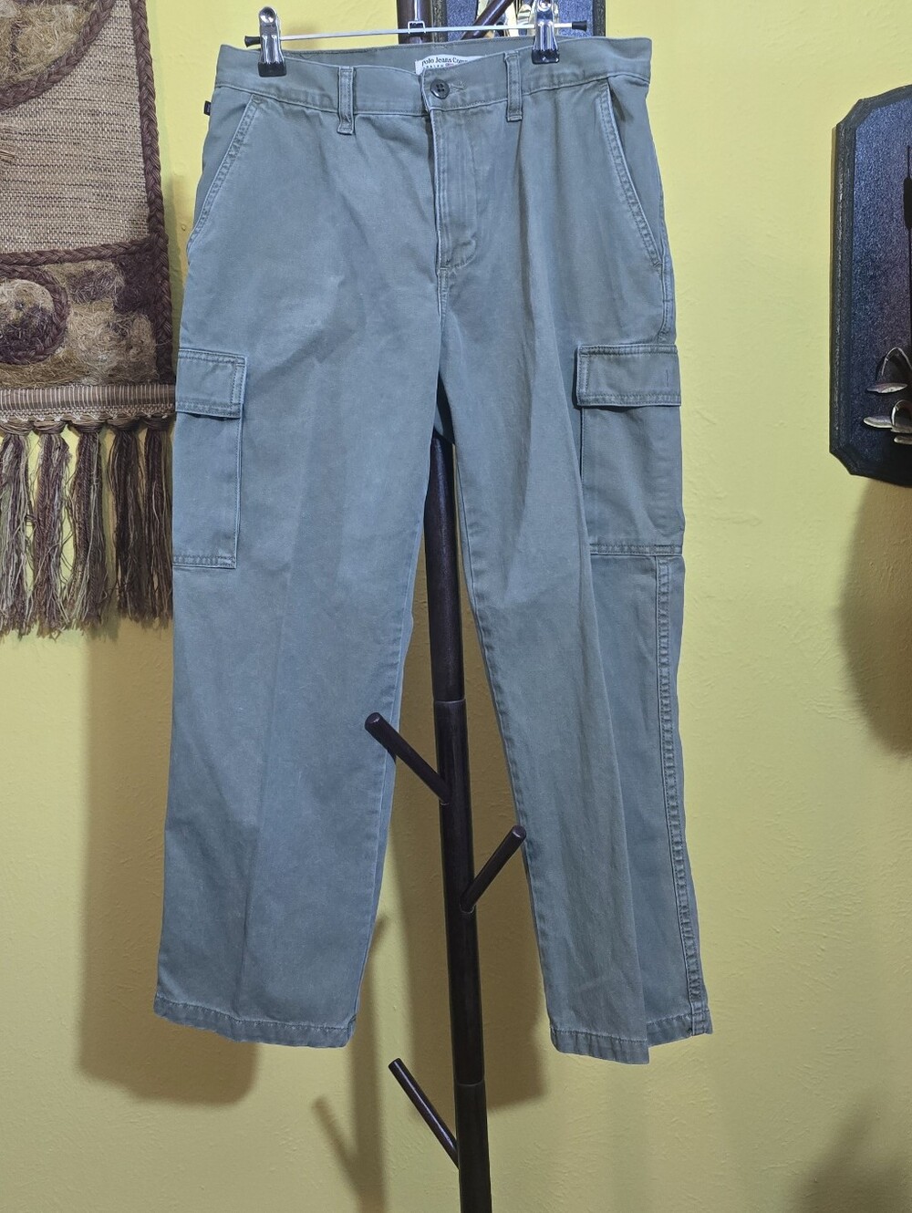Ralph Lauren Polo Jeans Co. Olive Green Cropped Cargo Pants Sz 6
